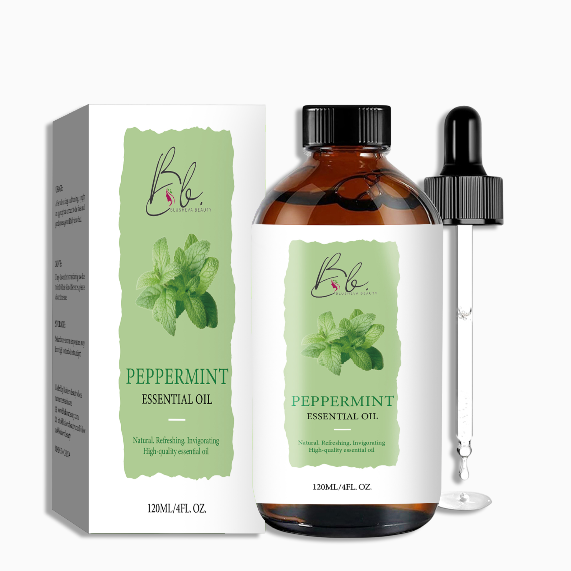 Peppermint Essential Oil 4oz – Pure Aromatherapy, Massage &amp; Hair Oil | Blusheva Beauty
