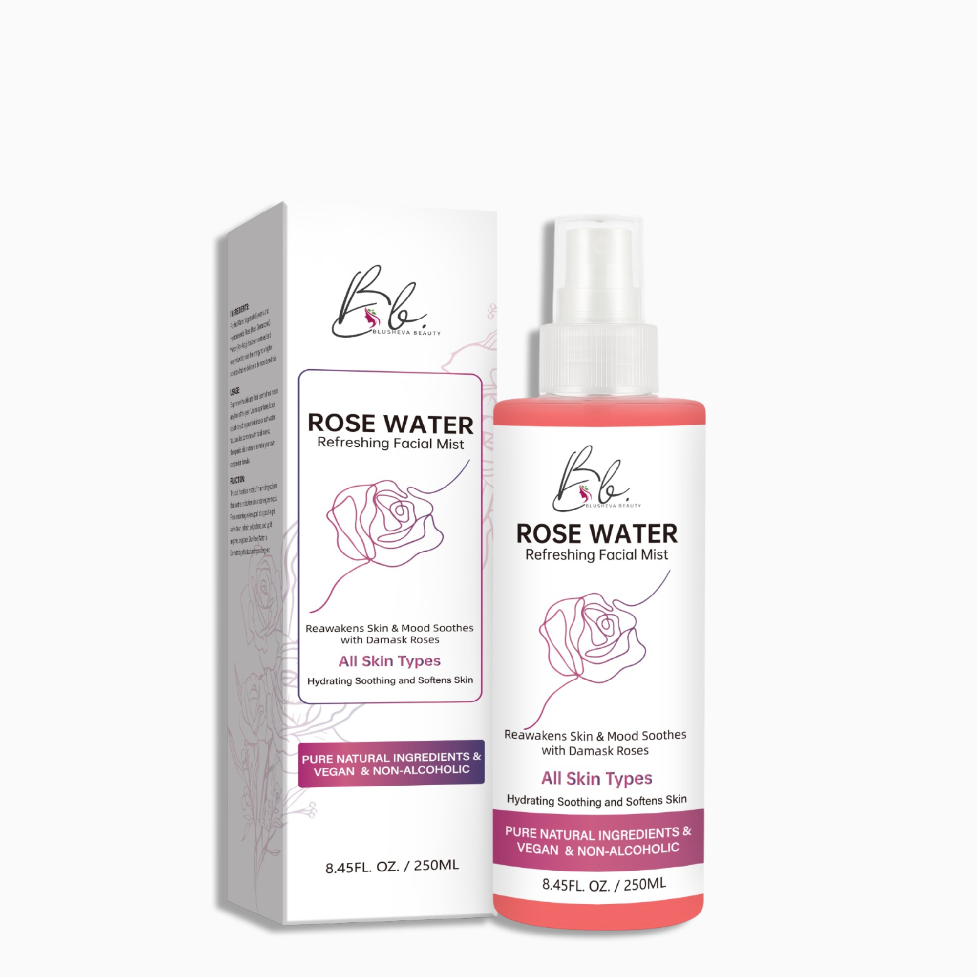 Rose Water Face Mist – Hydrating Toner &amp; Refreshing Facial Spray | Blusheva Beauty
