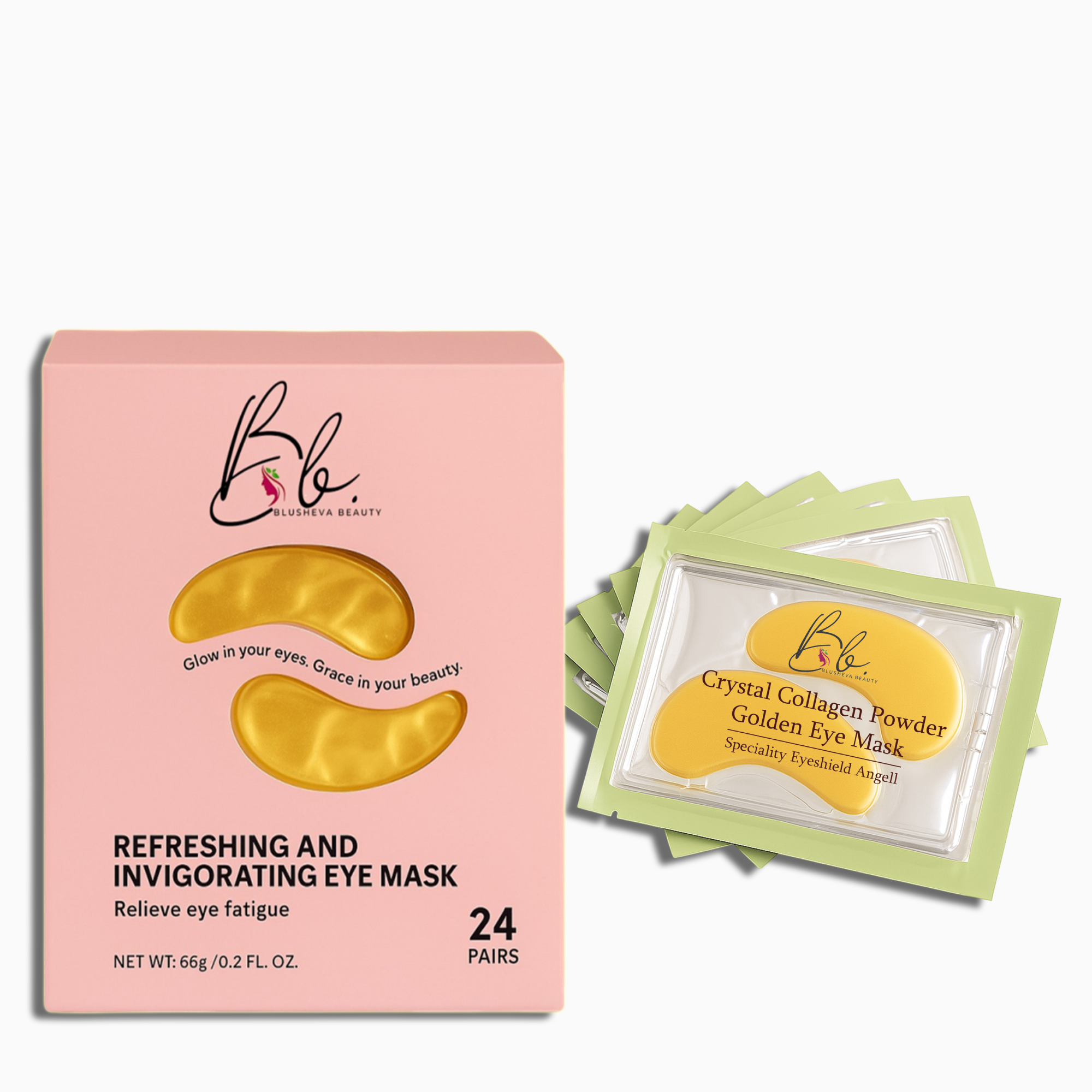 Gold Under Eye Masks – 24 Pairs | Collagen Anti-Aging Eye Patches | Blusheva Beauty